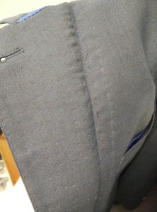 The stitching behind the padded lapel. The padded lapel is not a standard option and needs to be arranged separately via email. 