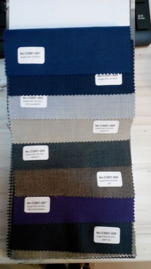 Some of the fabric choices they were happy to email me. They have three books of suiting fabrics to choose from. 
